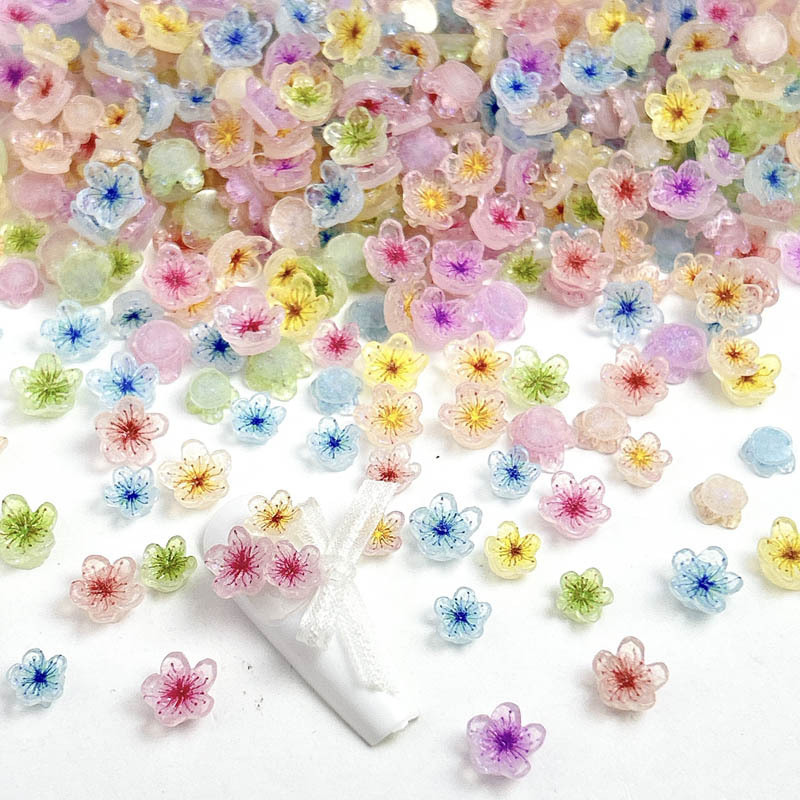 Japanese New Nail Art Girl Cherry Blossom Jewelry Ice-transparent Resin Three-dimensional Flowers Summer Sweet Wear Armor Material Bag