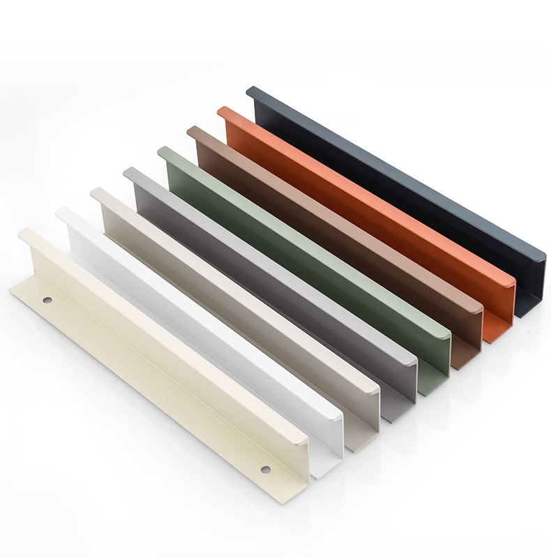 Morandi color invisible mango sin perforar la piel del animal doméstico sensación mismo color cajón gabinete armario puerta manija de la aleación de aluminio