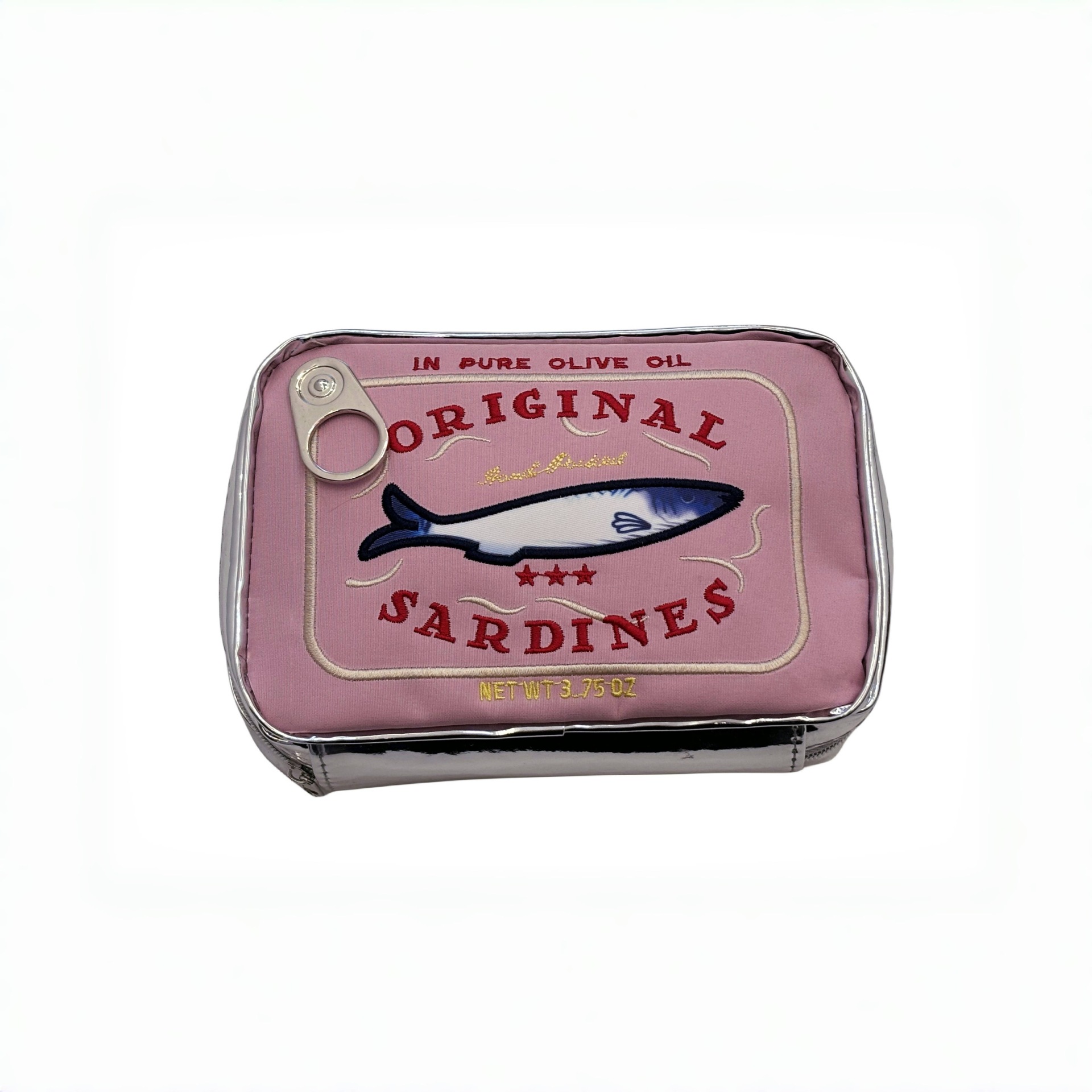 En stock de gran capacidad Linda sardina puede formar bolsa de almacenamiento bolsa de cosméticos creativo gato pescado puede bolsa de cosméticos