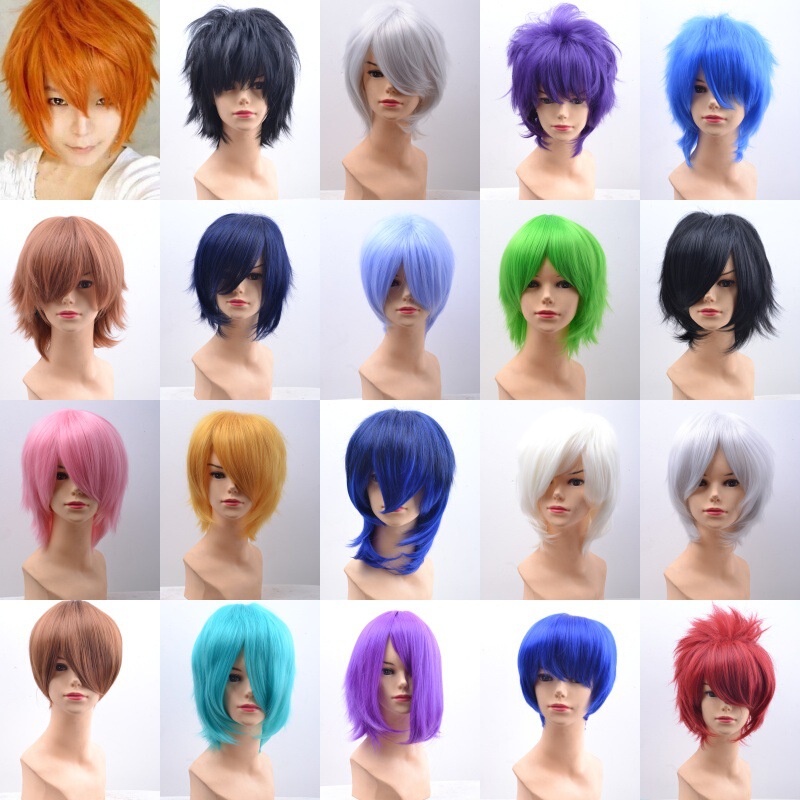 Universal cosplay wig COS short hair unisex multi-color wig color wig in stock wholesale