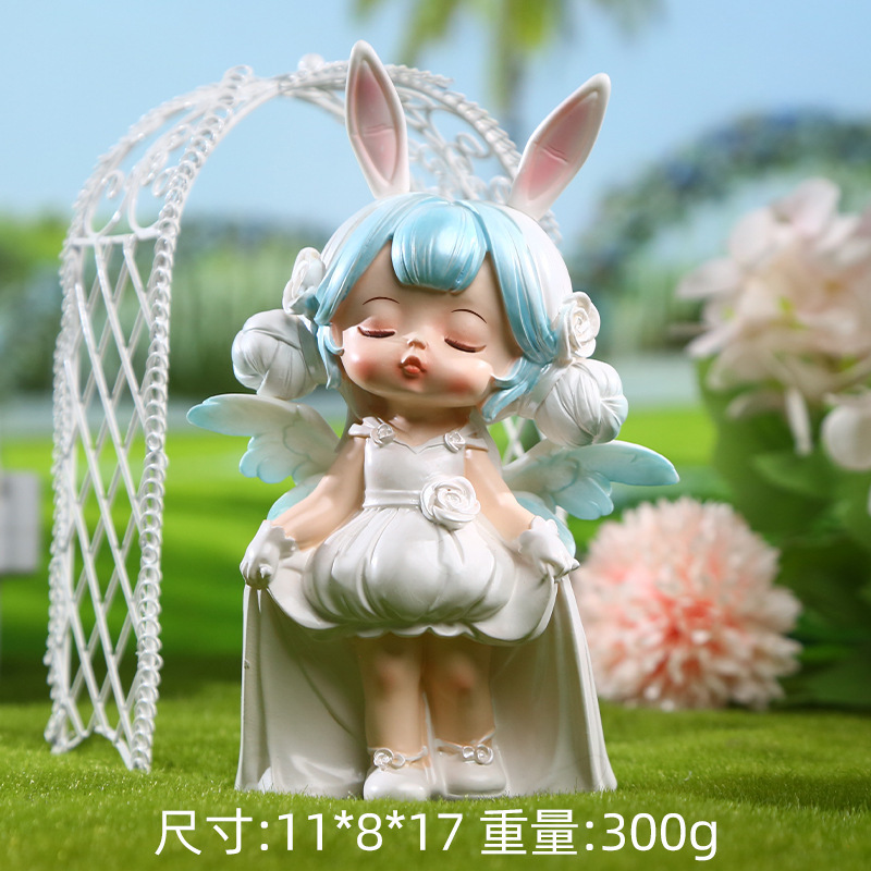 白月星河安妮摆件 卡通女孩树脂工艺品桌面摆件卡通可爱安妮礼物|undefined