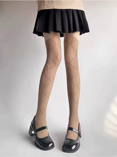 Summer Retro Tights (Women) — Lace Fishnet, One Size, Multiple Patterns