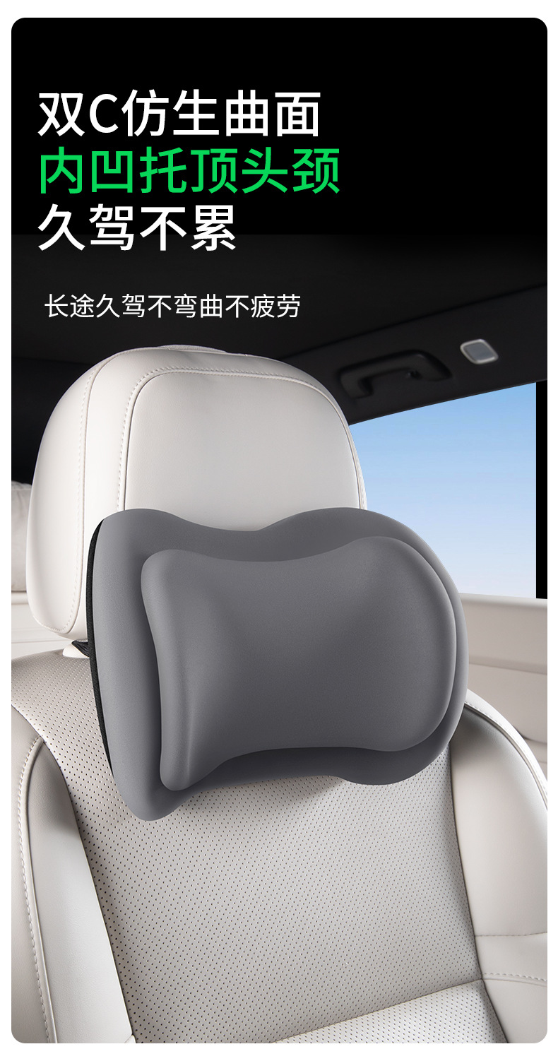 Car Headrest and Lumbar Support Cushion with Dual Pressure Relief, Electric Massage, Neck Protection, Heating, Slow Rebound, and Fatigue Relief