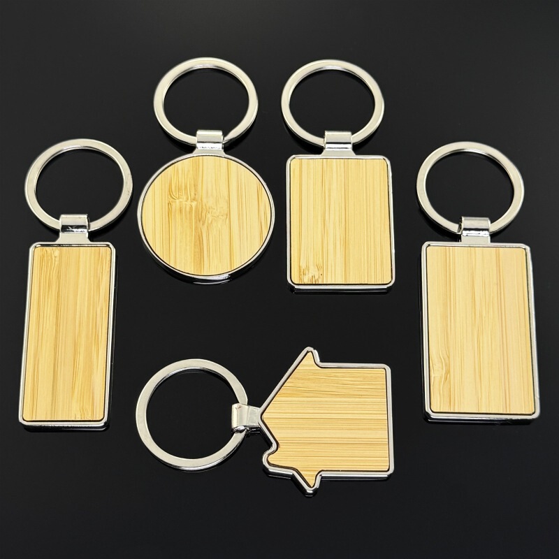 [Jia Yi] Metal Bamboo Keychain House Rectangular Bamboo Keychain Pendant Creative Promotion