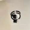 Black and white two cat rings