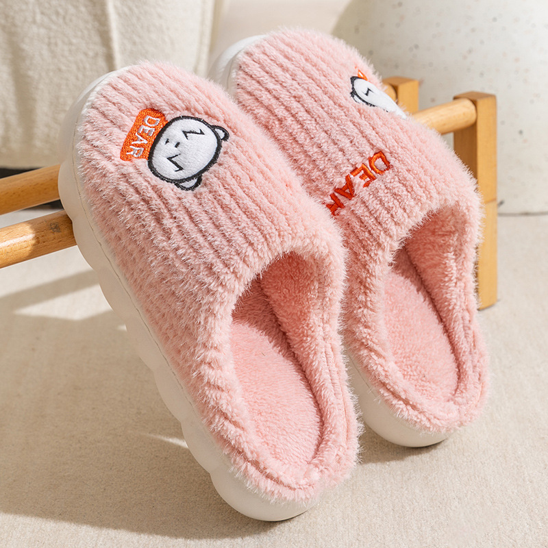 Pantuflas de algodón para mujer, nuevo estilo de otoño e invierno, antideslizantes para interiores, pantuflas cálidas para hombre, invierno.