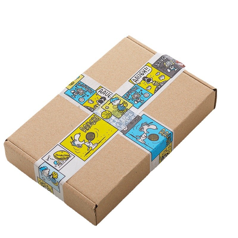 Pegatinas decorativas de dibujos animados para sellar cajas, cinta adhesiva de dibujos animados de Snoopy, popular en Instagram, entrega urgente, cinta adhesiva de dibujos animados no seca de 4,5x100m.