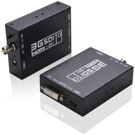 3G SDI转DVI+高清口转换器1分2二合一带切换sdi to dvi Converter