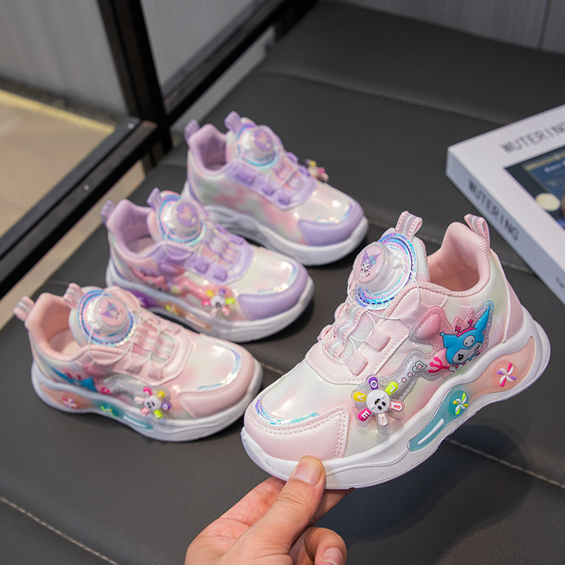 Kuromi Girls' Shoes Spring 2026 New Children's Sports Shoes Girls' Dad Shoes Leather Cartoon Style for Girls