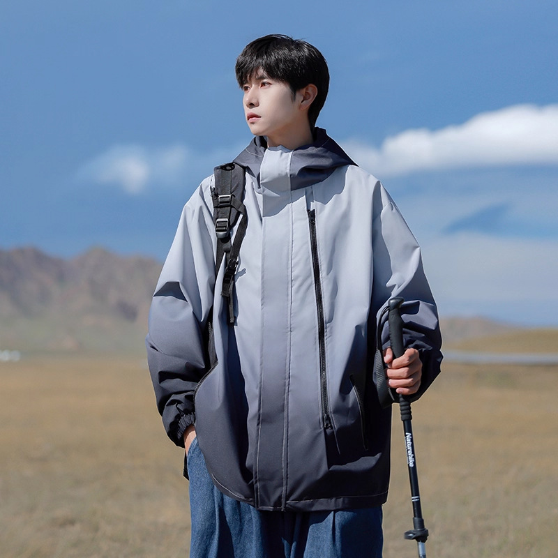 Jacket Jacket for Boys Gradient Color 2025 Spring and Autum New Trendyy Loose Clothes Outdoor Hooded Jacket Jacket Jacket for Boys Gradient Color 2025 Spring and Autum New Trendyy Loose Clothes Outdoor Hooded Jacket