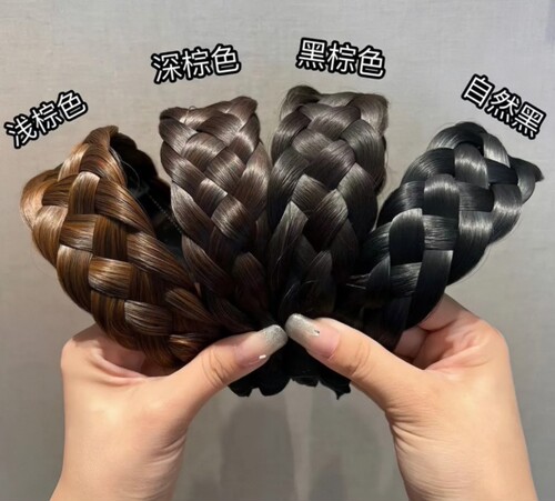 Hairband for women, integrated fishbone braid extension with widened and thickened style, high forehead, popular braided and pressed hair clip, suitable for face covering.