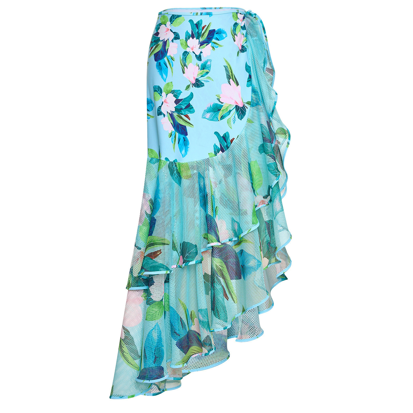 Costume da bagno intero sexy da donna con gonna in rete, set a due pezzi_voghion.com