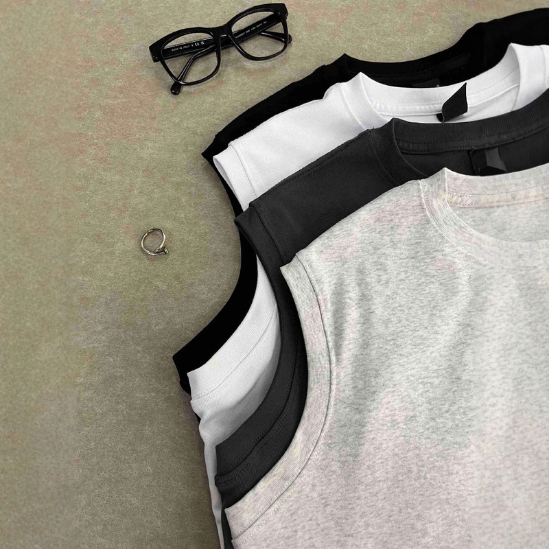 Heavy 310G small cuffs small neckline vest short width men's essential Jiaer with cleanfit sports leisure Heavy 310G small cuffs small neckline vest short width men's essential Jiaer with cleanfit sports leisure