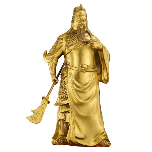 Brass Guan Gong ornaments Wu Caishen home crafts Brass Guan Gong enshrines the God of Wealth Bronze statue manufacturer wholesale