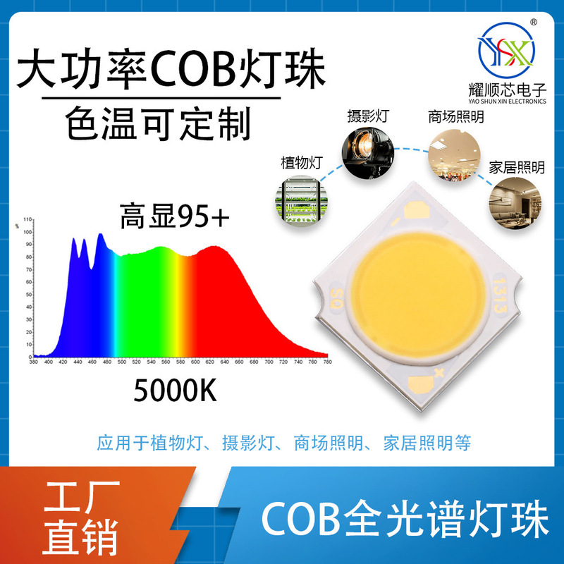 Full spectrum 36V COB lamp bead photography lamp solar spectrum high power 60W watt LED lamp bead for commercial lighting