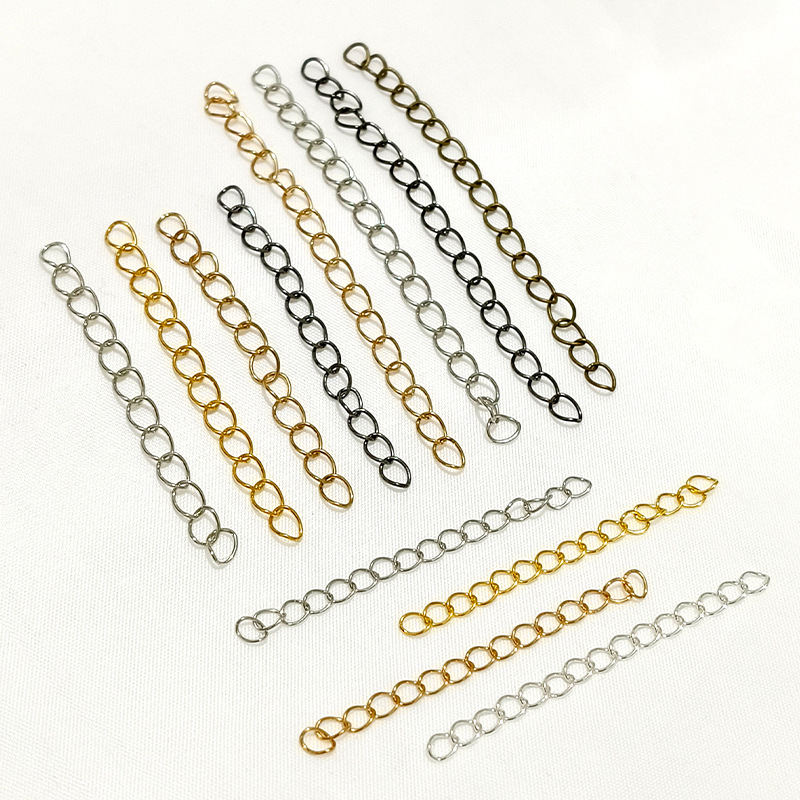 Necklace Bracelet Extension Chain Fashionable Electroplated Copper-Clad Iron Chain DIY Jewelry Accessories Tail Chain Extension Adjustment Chain