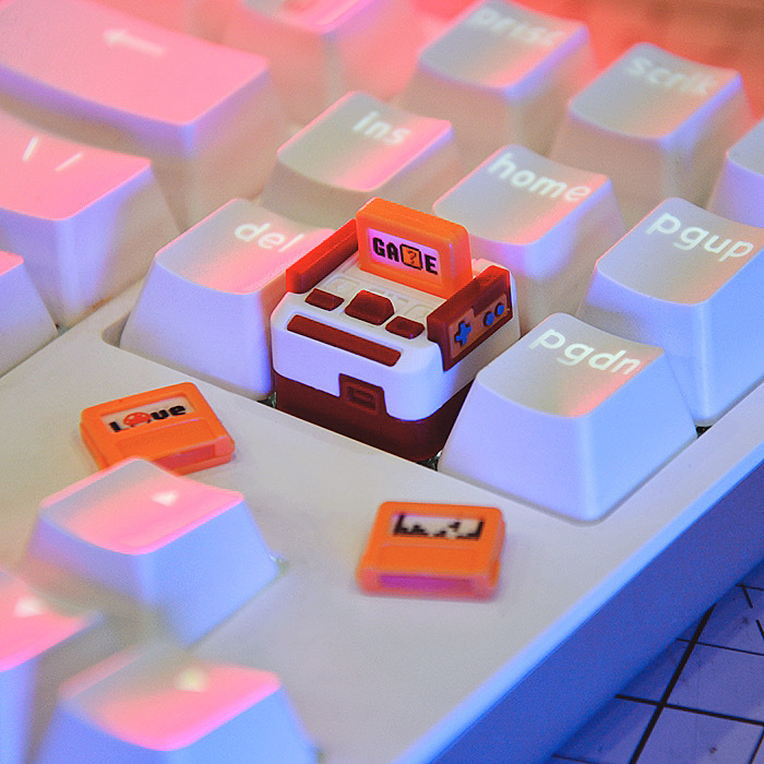 Cross-border Hot Sale MAC Key Cap FC Red and White Personality Key Cap Mac Macintosh Retro Personality Mechanical Keyboard