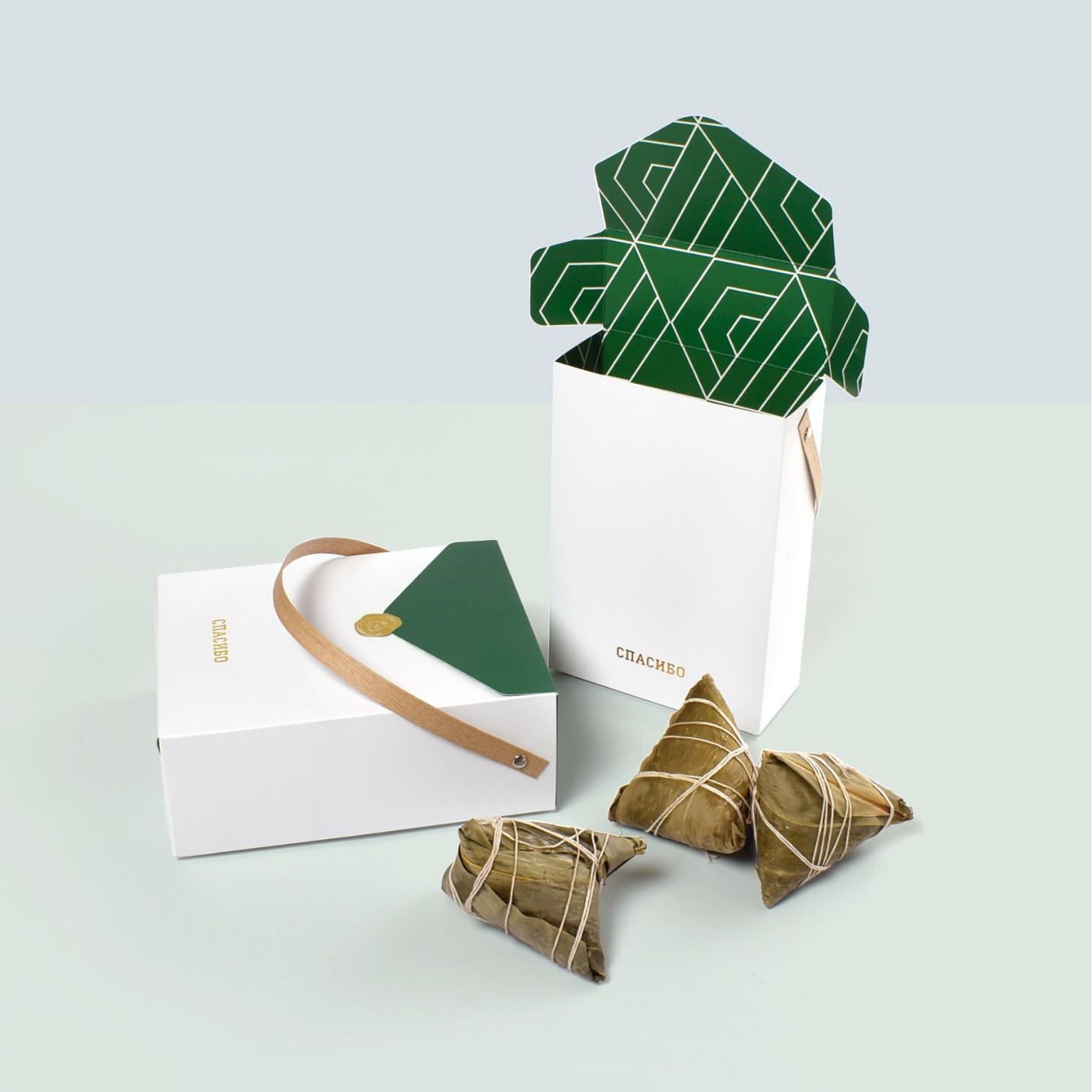 清明节青团礼品包装盒现货极简风日式手提绿豆糕创意端午烫金礼盒