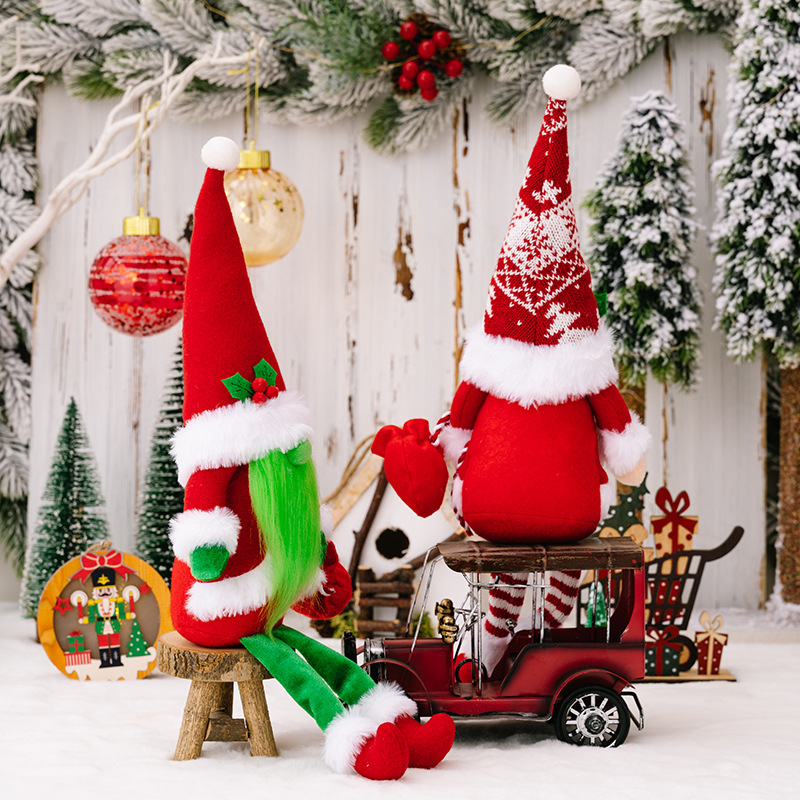 Decoración navideña Haowei estilo nórdico, elfo de muñeco hecho a mano, decoración DIY para fiestas/ancianos image 5