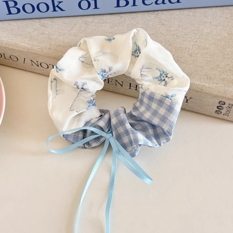 Cuerda para el cabello de intestino grueso azul para niños Cuerda para el cabello de encaje dulce para niñas