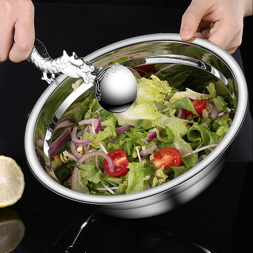 Stainless steel bowl wholesale 316 food grade household kitchen vegetable washing, egg beating and dough mixing bowl, multi-purpose school canteen soup bowl