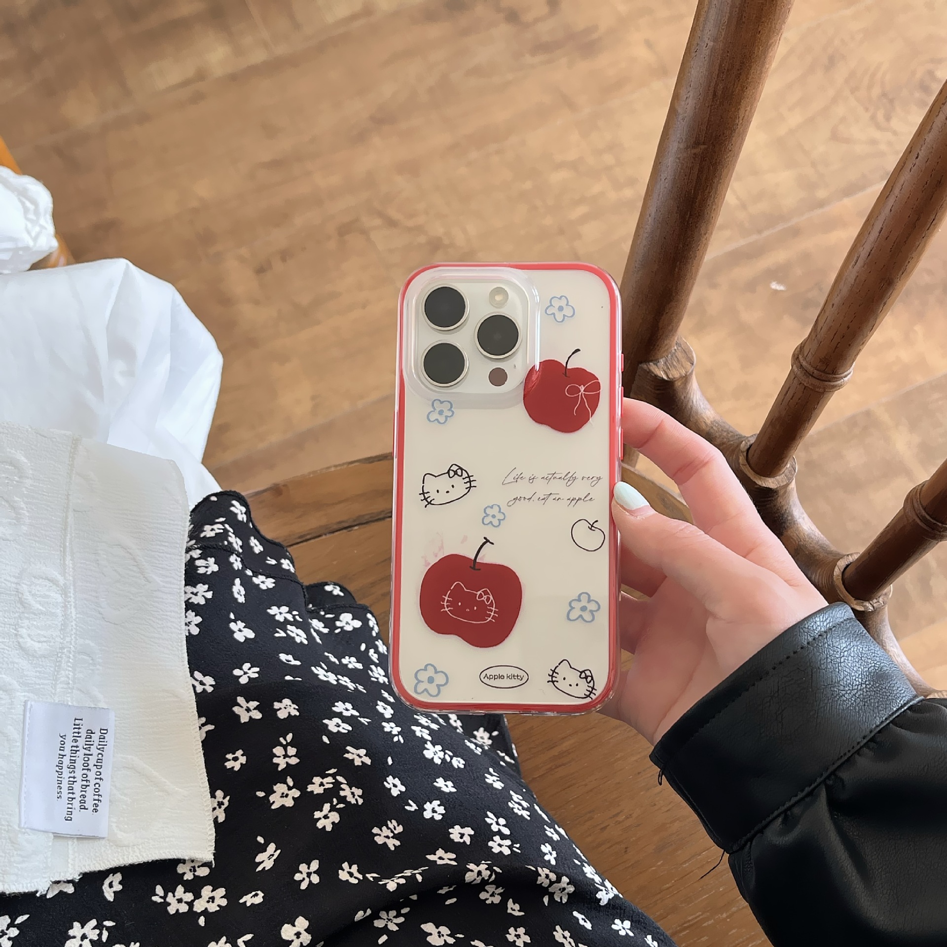 Rayas de dibujos animados coreanos Apple KT cat para Apple 16ProMax funda para teléfono móvil 15/14 dos en uno 15Pro mujer