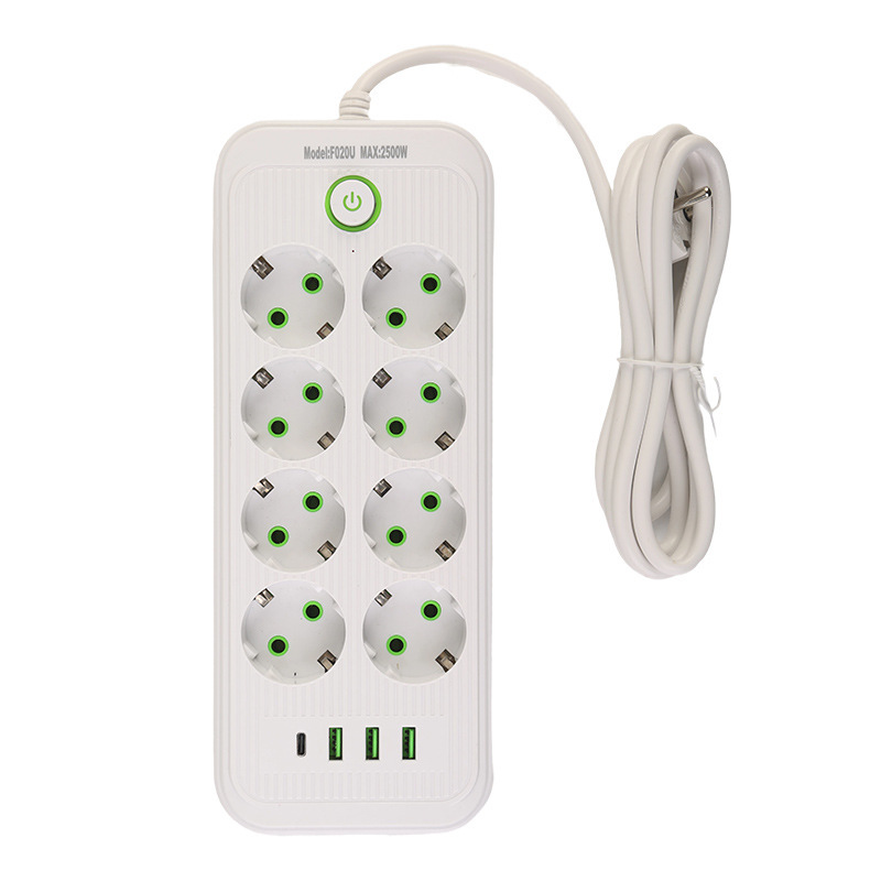 Estándar europeo de 8 bits conmutador monocrono mezclado 3USB + 1Type-C caja de color neutral