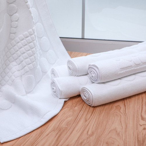Floor towel Bathroom pure cotton guest room bathroom non-slip mat jacquard white water-absorbent thickened hotel supplies floor towel