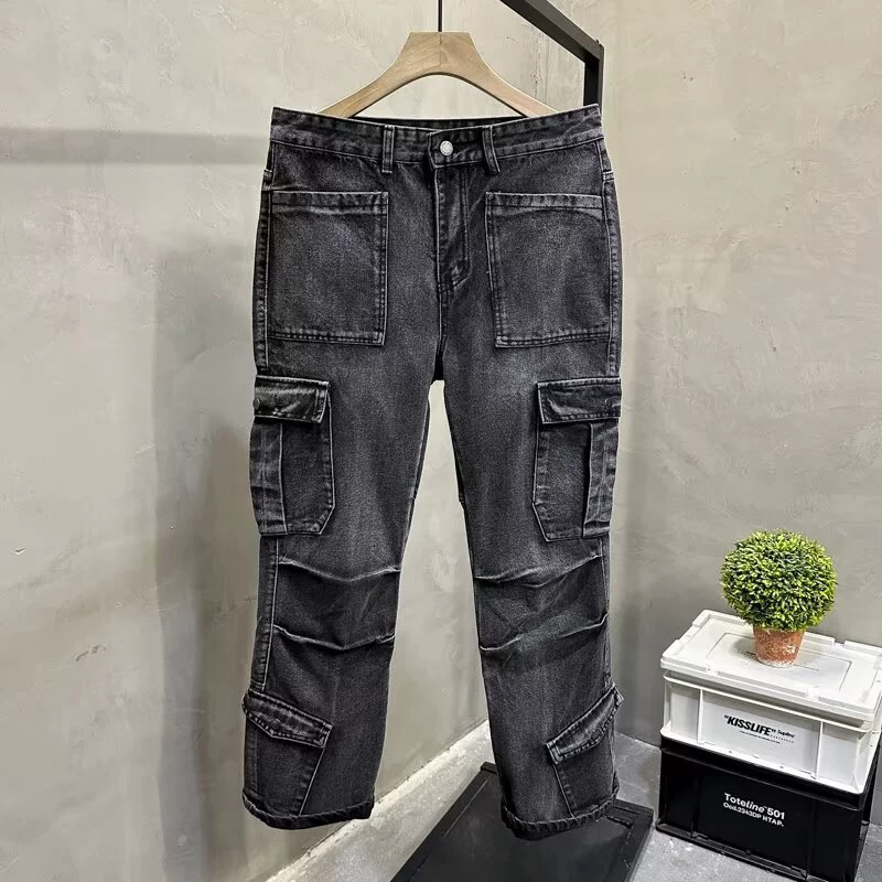Ретро джинсыاؤن denim trousers?