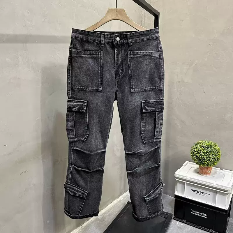 Ретро джинсыاؤن denim trousers?