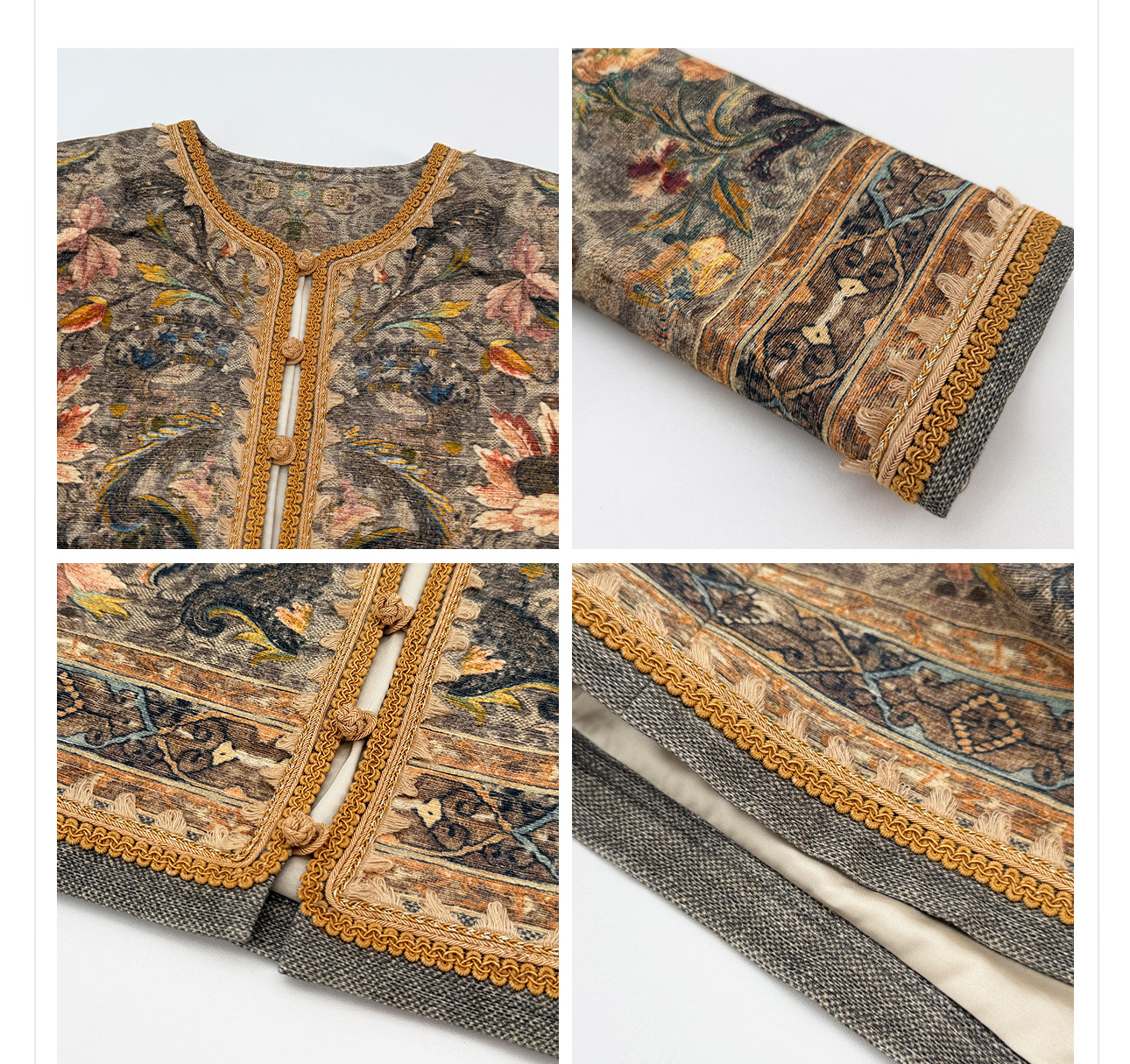 Bộ váy áo khoác + đầm maxi thắt eo phong cách Tân Trung Hoa, họa tiết jacquard nổi bật — nửa váy, Trang chủ, áo khoác chi tiết 17