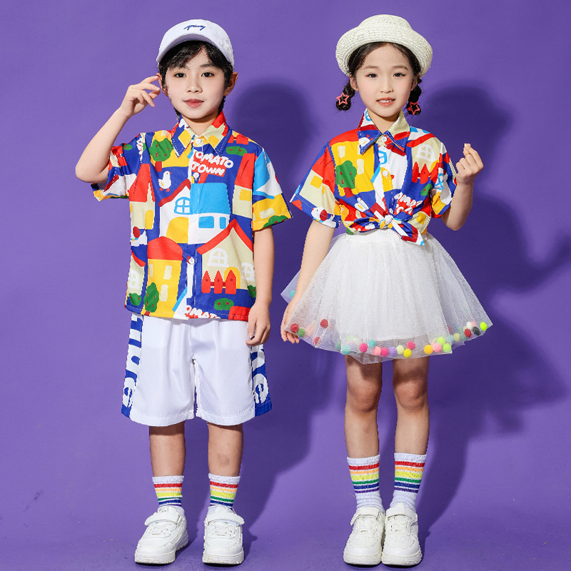 Children's Children's Performance Clothes Kindergarten Group Activities Cute Dance Clothes Primary School Students' Class Clothes Cheerleading Performance Clothes