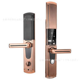 半自动指纹锁滑盖别墅指纹解锁门锁家用防盗门锁