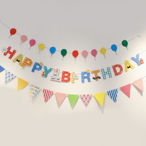 Birthday flag party decoration supplies baby ins birthday decoration scene layout background wall banner pennant