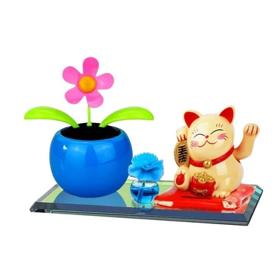 solar cute swing flower car Car ornaments