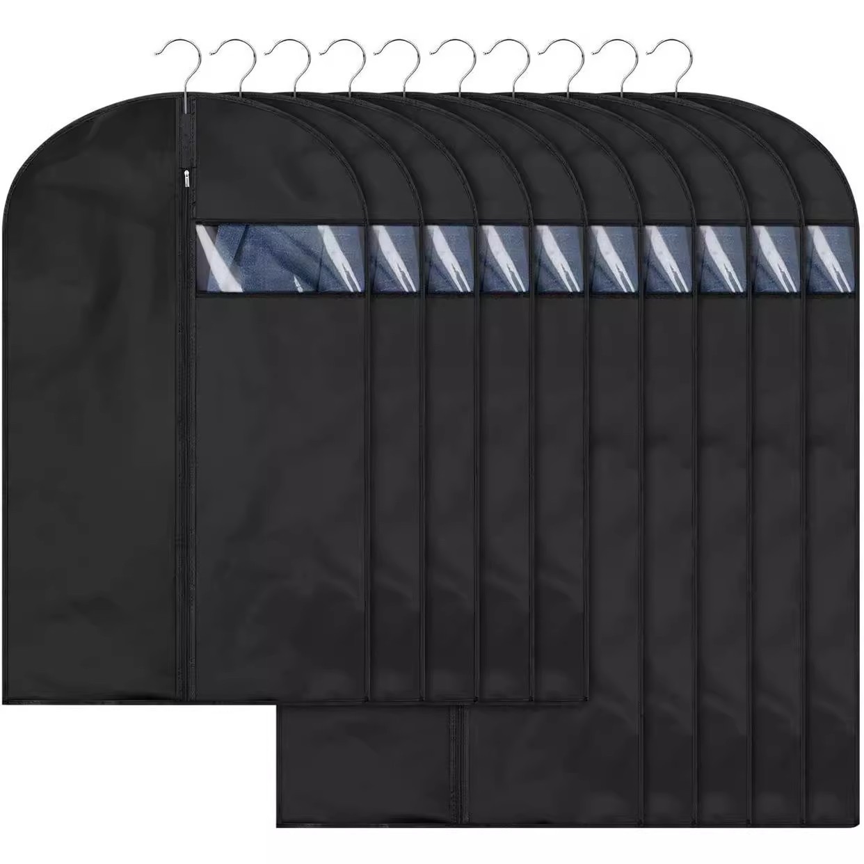 Clothing Dust Cover, Hanging Suit Cover with Visible Window, Garment Bag for Factory Use, Garment Bag Wholesale Factory