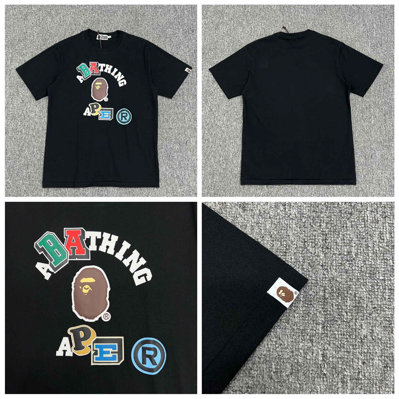 Стильный брендовый топ BAPE с половинными рукавами TEE для мужчин и женщин, камуфляж голова обезьяны, высокого уровня, свободный крой, короткий рукав