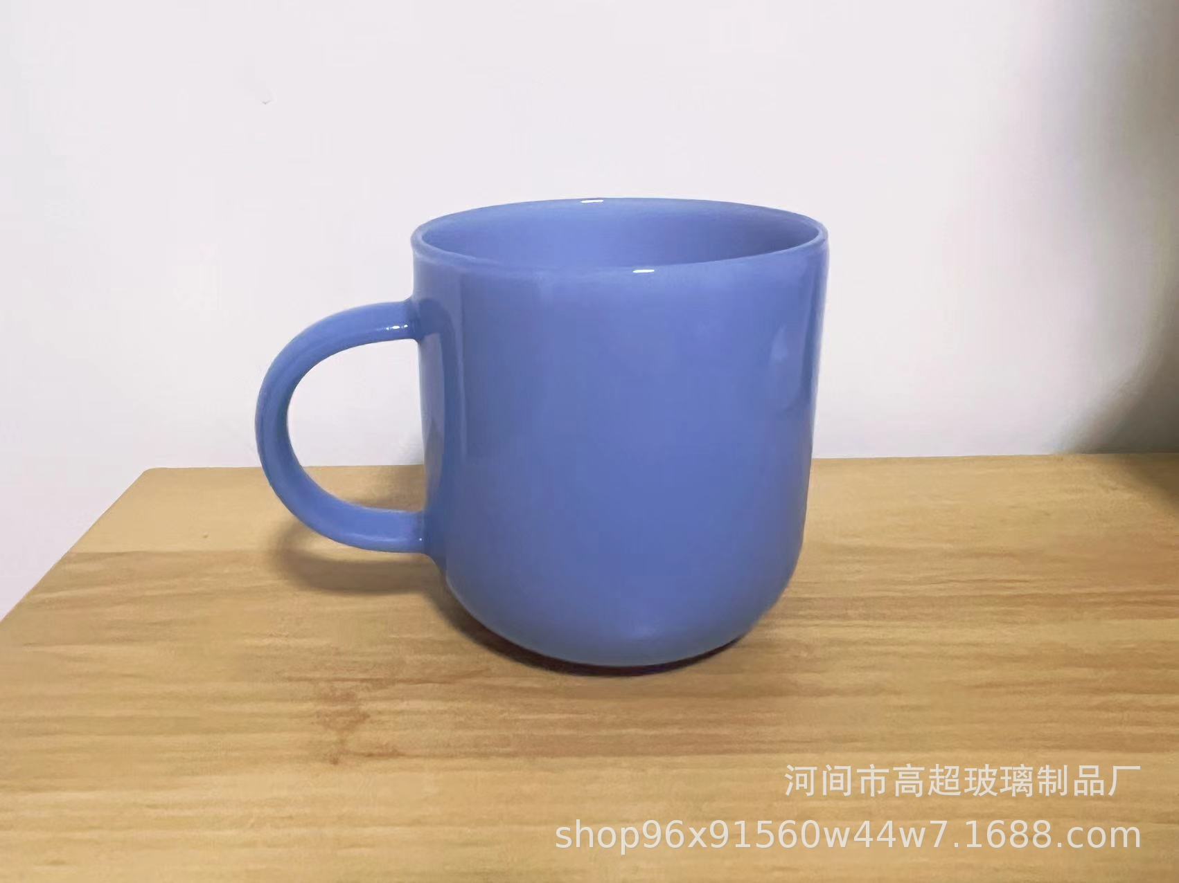 耐高温加工  韩式奶玻璃马克杯高颜值玉料玻璃杯咖啡杯早餐杯牛奶