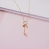 Necklace stainless steel, pendant, accessory, does not fade, simple and elegant design, internet celebrity