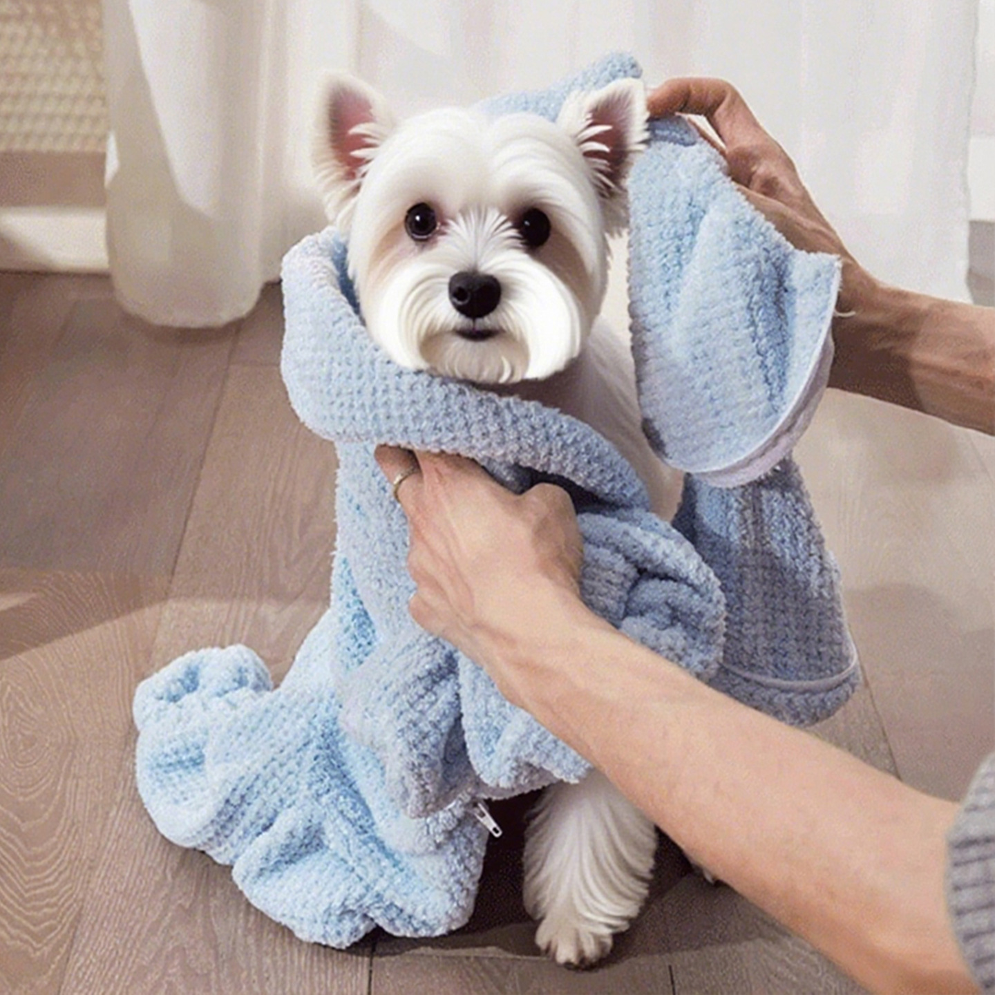 Otoño y invierno nuevo paquete completo de toallas de baño absorbentes para perros y gatos, toallas de baño secas rápidas, toallas de cabello secas, bata de baño Teddy