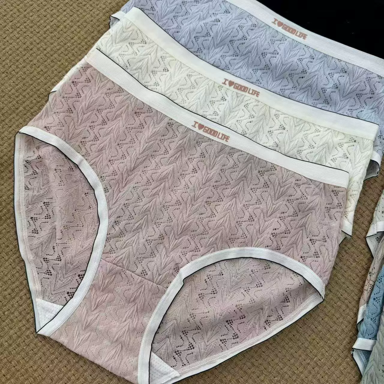 Lace comfortable elastic soft sticker, pants, hip-accented, mid rise