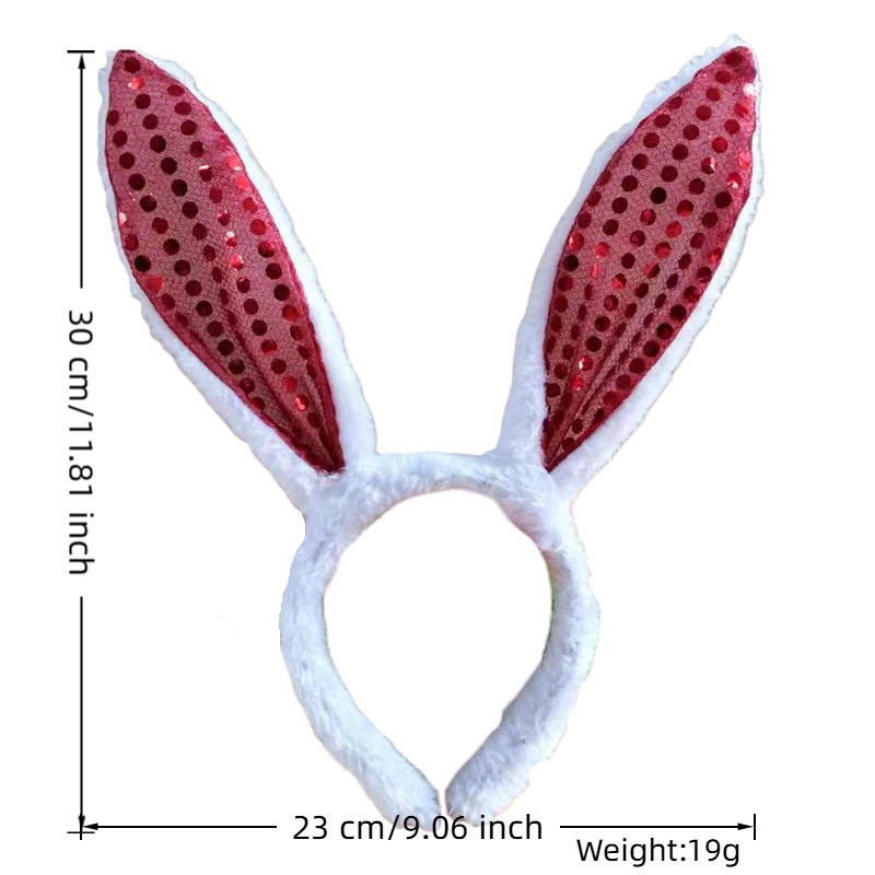 Transfronterizo luminoso conejo oreja banda de cabello adorable peluche banda de cabello oreja banda de cabello accesorios de vestir de fiesta de Pascua