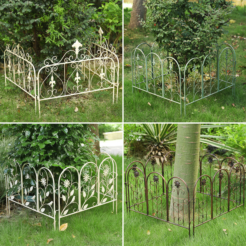 American Yard Wrought Iron Small Fence Guardrail Decoration Garden Courtyard Fence Climbing Rattan Shelf Kindergarten Outdoor Partition