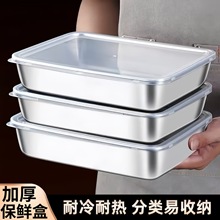 升级款保鲜盒不锈钢餐用托盘厨房水饺馄饨冷冻收纳盒饭盒野餐盒