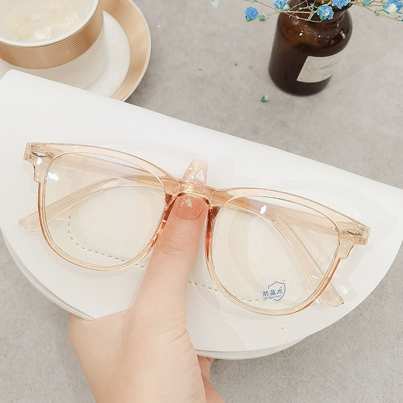 Retro Transparent Glasses, Unisex, Multiple Frame Colors, Blue‑light & Myopia Options