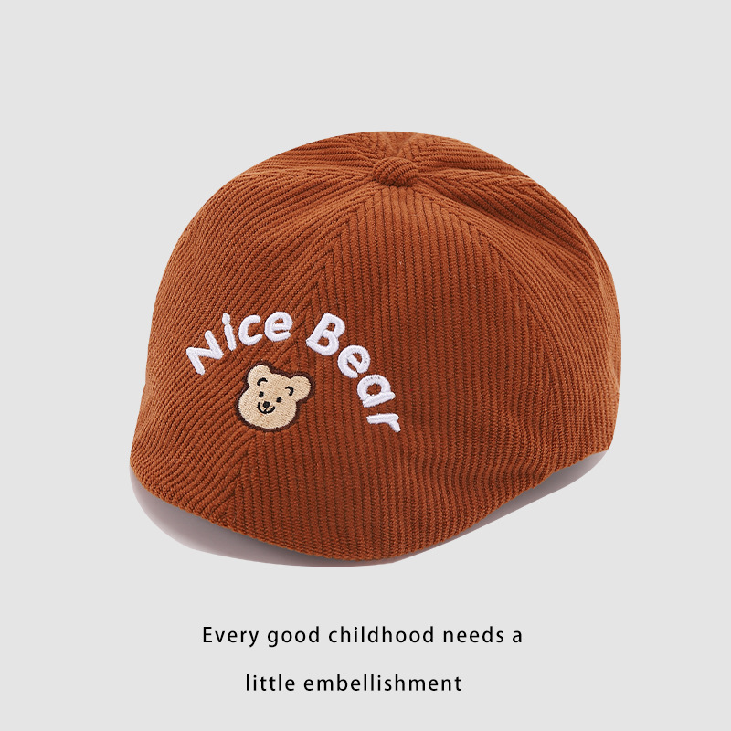 Bebés lindos, bebés de moda, boinas de oso, bebés para hombres y mujeres, super lindos, mechas de lámpara, gorras de lengua de acero, otoño y invierno