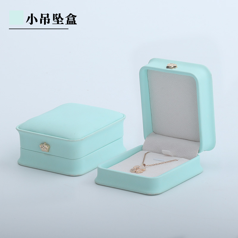 Caja de embalaje de joyería de coronas redondeadas pu caja de embalaje de joyería caja de embalaje de pulseras joyería colgante caja de anillo de pulseras