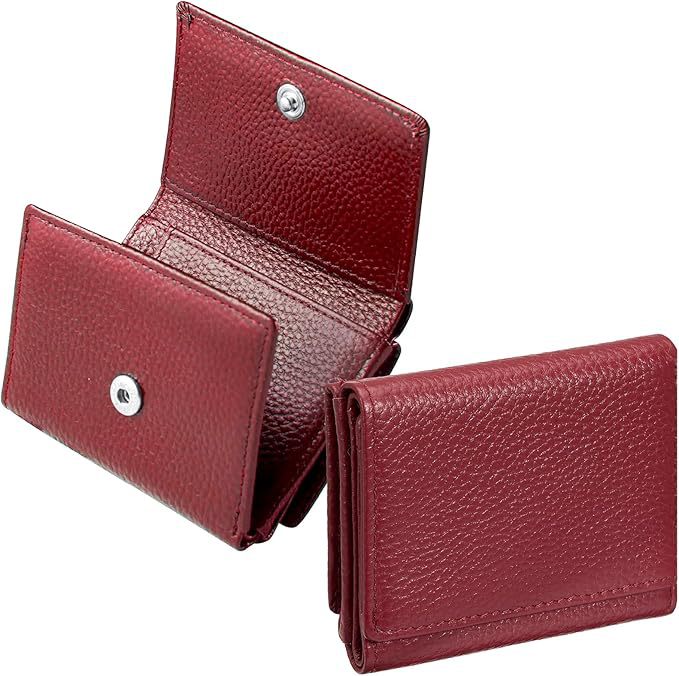 Amazon estilo japonés Lotte litchi billetera pequeña tres plegables antimagnético gran capacidad billetera de cuero