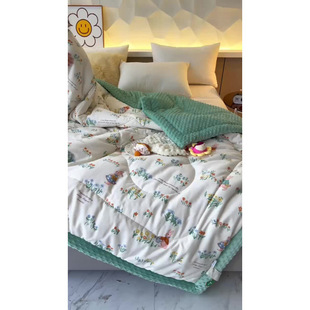 2023 New Mother and Baby Grade Pure Cotton Bean Velvet Summer Quilt Spring & Fall Quilt 150X200Cm Summer Quilt 3-