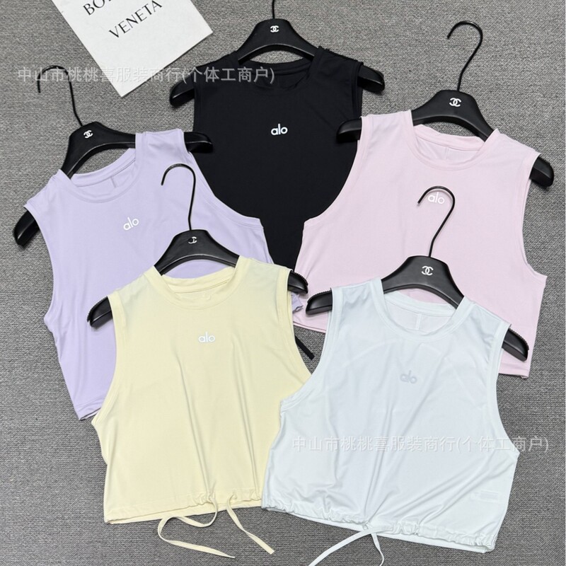 Foreign Trade Fitness Clothing Sports Tops Yoga Vests Summer Fitness Sports Short-Sleeved Women's T-Shirts Breathable Loose Running Shirts